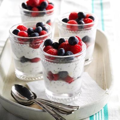 parfaits de graines de chia citron