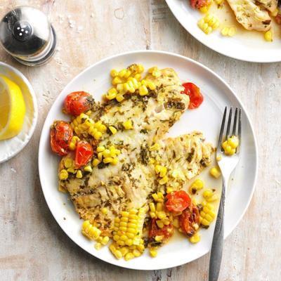 tilapia grillé au citron et aux herbes fraîches