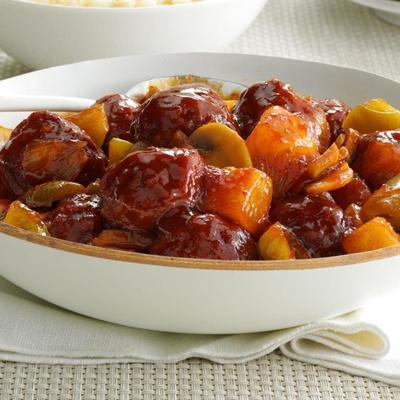 boulettes de viande et riz sucrés