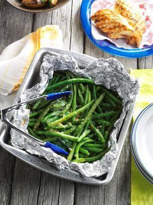 cocotte de haricots verts grillés