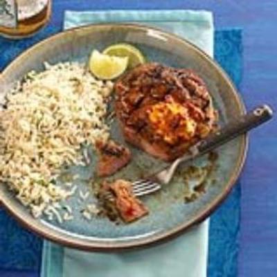 ancho grillé, ribeyes, glaçage beurre-chipotle