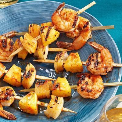 brochettes de crevettes grillées acidulées