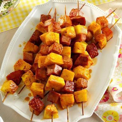 brochettes de jambon et d'ananas