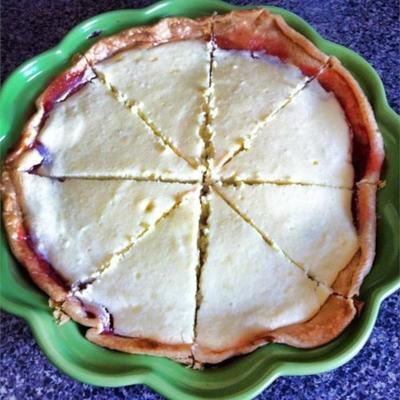 tarte au fromage à la rhubarbe