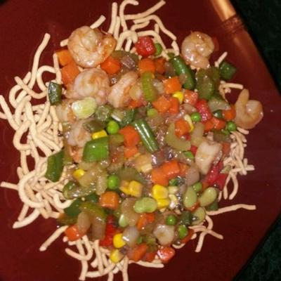 crevettes chinoises chow mein