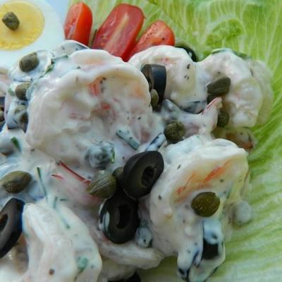 salade de crevettes et câpres