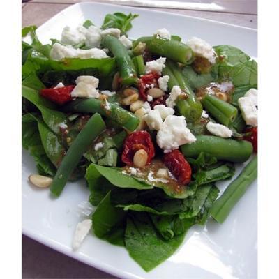 salade de feta et tomates rôties aux haricots verts