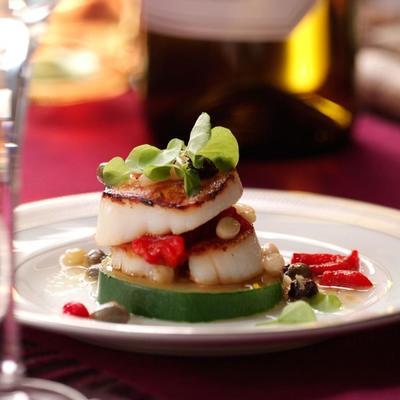 coquilles de pétoncles caprese