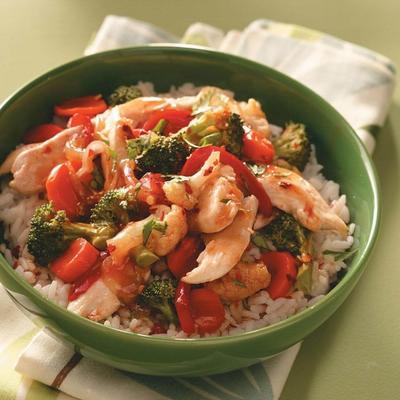 sauté de poulet et de légumes