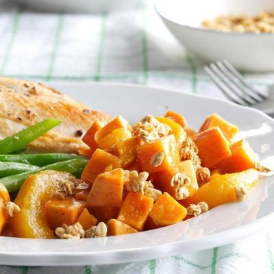 patates douces aux pêches