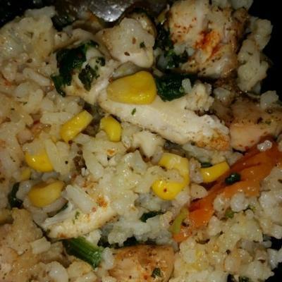 casserole de poulet avec riz sauvage et légumes