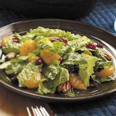 salade de mandarine et pacanes avec vinaigrette aux graines de pavot