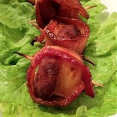 bacon enveloppé ananas et châtaignes d'eau