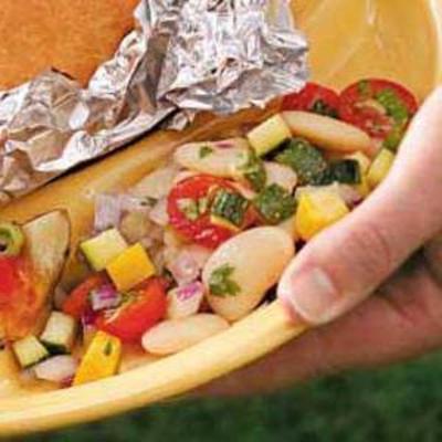 salade de haricots beurre et tomates