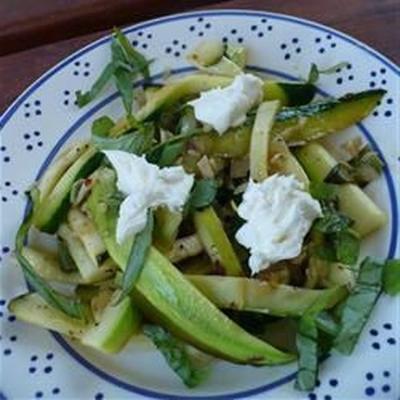 rubans de courgettes au fromage de chèvre