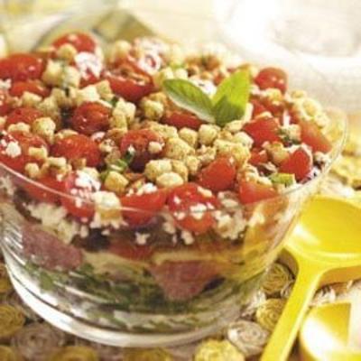 antipasto pain salade à la tomate douce basilic dres