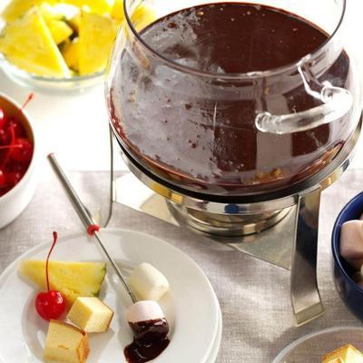 fondue au chocolat du parc d'hiver