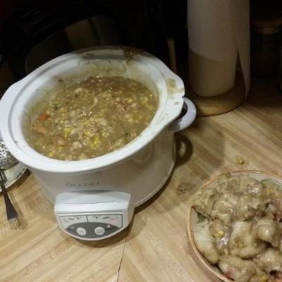 Soupe de dinde à la mijoteuse avec raviolis