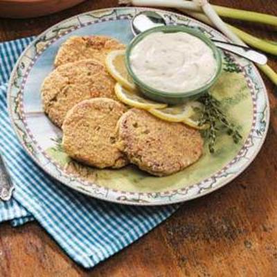 galettes de saumon à la sauce citronnée