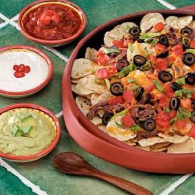 nachos de boeuf déchiqueté