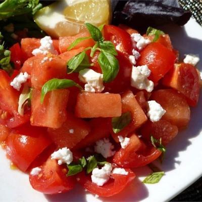 salade de melon d'eau et de tomates