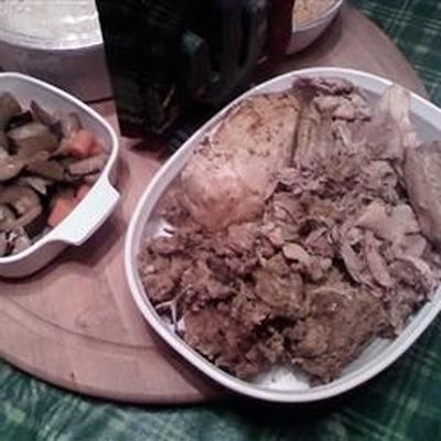arrosto di maiale con pesche (viande de porc rôtie avec pêches glacées)