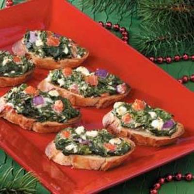 la feta-épinards fond