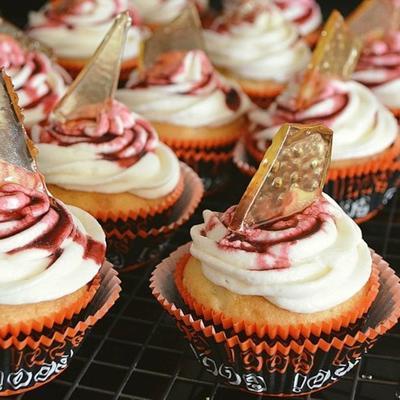 cupcakes en verre cassé sanglant