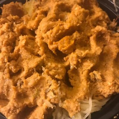 courge spaghetti à la crème de citrouille