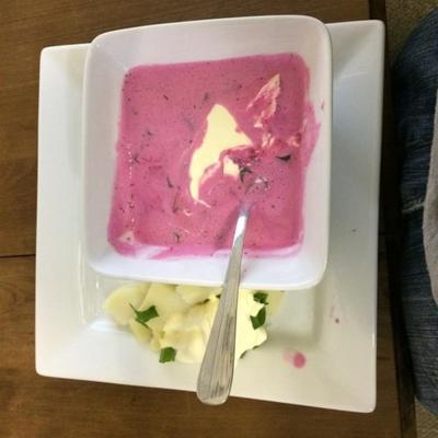 soupe de betterave froide russe de Nina (kholdnyk)