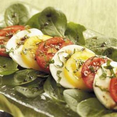 salade balsamique de tomates et mozzarella