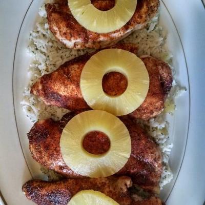 poulet des caraïbes avec riz ananas-coriandre