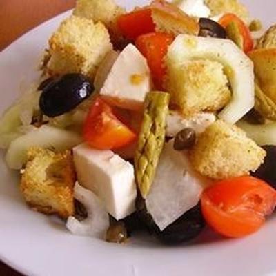 panzanella aux asperges et tomates