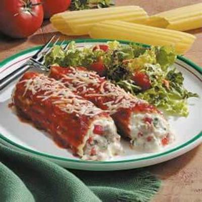 manicotti au fromage saucisse