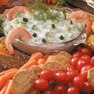 trempette aux crevettes aneth et concombre