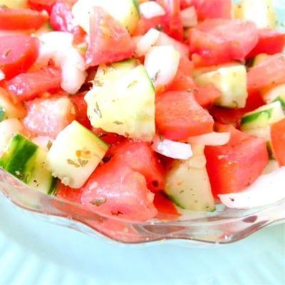 salade oignon tomate concombre