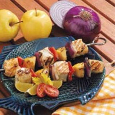 brochettes de flétan aux pommes