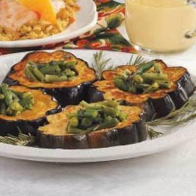 rondelles de courge avec haricots verts
