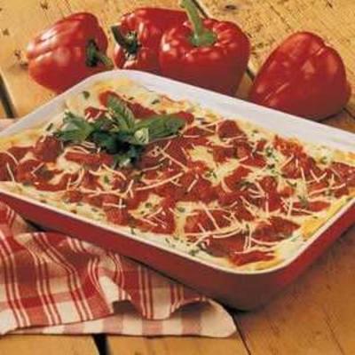 lasagne au poivron rouge rôti