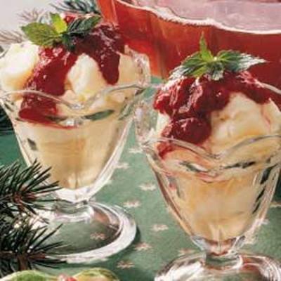 sundaes aux framboises