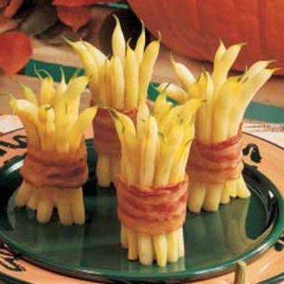 tiges de haricots bacon