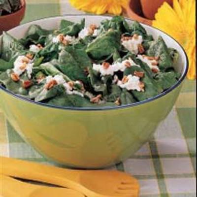 salade d'épinards au fromage cottage