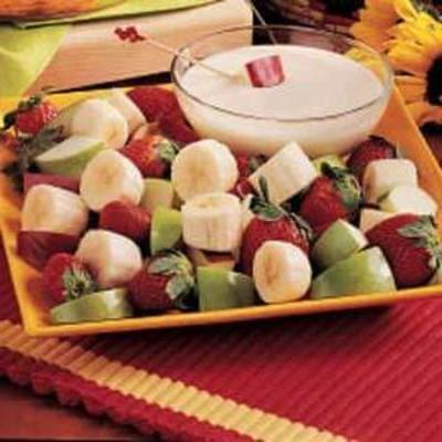 fruits avec trempette au yaourt