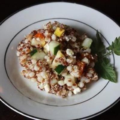 salade de quinoa, couscous et farro aux légumes d'été