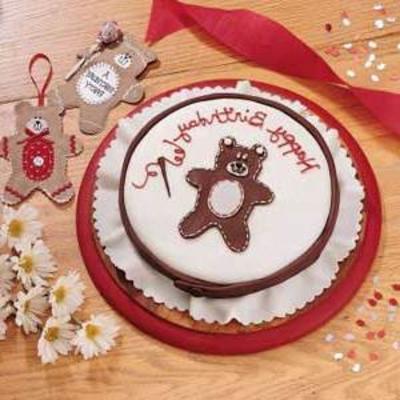 Stitched Teddy Bear Birthday Cake