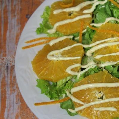 salade d'orange avec vinaigrette à la cannelle