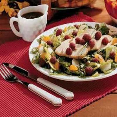 salade de dinde aux framboises