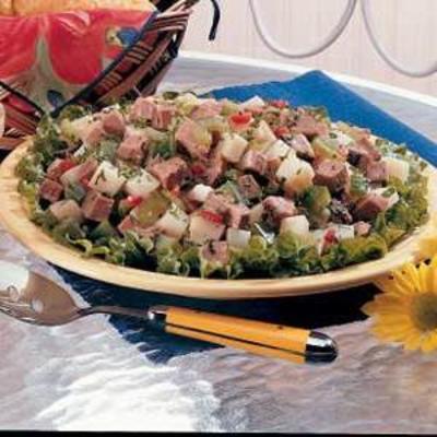 rôti de boeuf et salade de pommes de terre