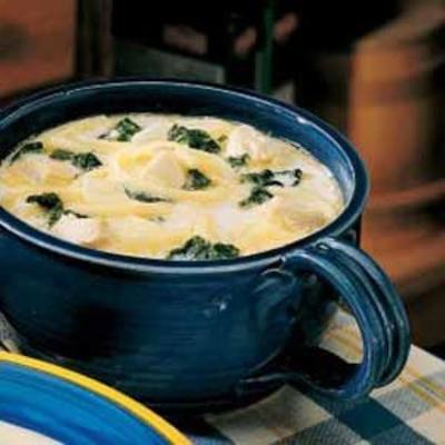 soupe au fromage aux épinards