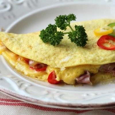 omelette prosciutto et oignons